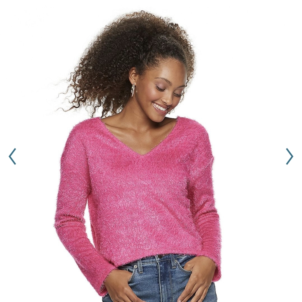 Hot pink crop top sweater
